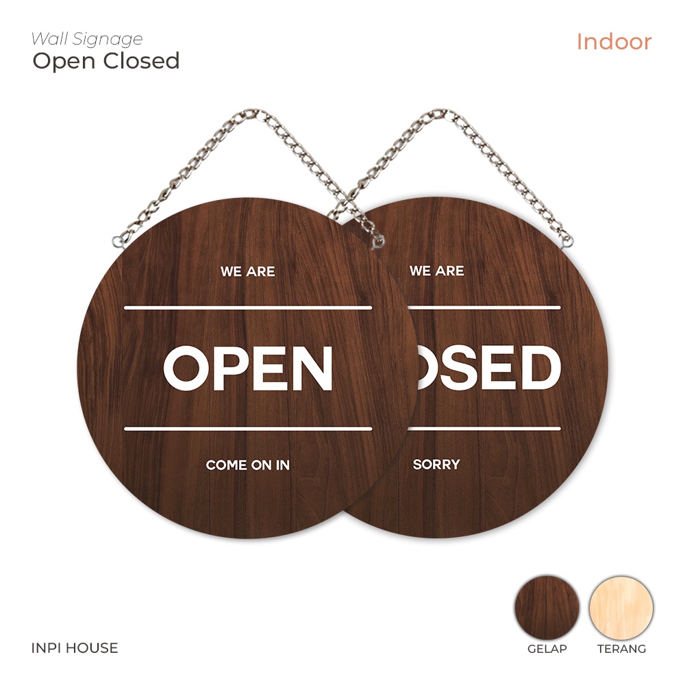 INPI HOUSE Open Closed Signage – กระดานป้ายเปิดปิด – คาเฟ่ ร้านอาหาร ร้านค้า – ในร่ม – โปรปัง