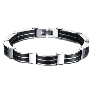 TANITTgems Rubber Stainless Steel Bracelet - Black#789