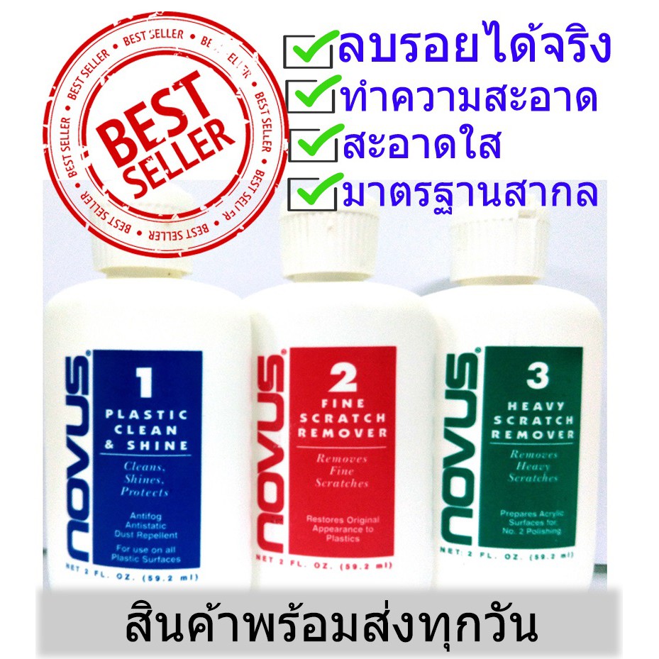 พร้อมส่ง NOVUS น้ำยาลบรอยพลาสติก/อคริลิค SET02 ออนซ์