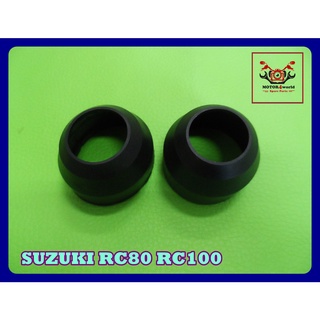 SUZUKI RC80 RC100 FRONT SHOCK DUST COVER RUBBER SET "BLACK" (2 PCS.) // ยางกันฝุ่นโช๊คหน้า (1 คู่) สินค้าคุณภาพดี