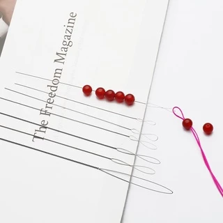 ((1 ชิ้น) 7 ประเภท Big Eye เปิดเข็ม Twist Shape Beading เข็มเสริม DIY Handmade Beading Gadget 1 ชิ้น