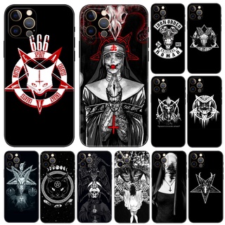 เคสโทรศัพท์มือถือ tpu ลายดาวห้าแฉก Demonic Satanic สีดํา สําหรับ iphone 5 2020se 6 6s 7 8 plus x 10 XR XS 11 12 13 mini pro MAX