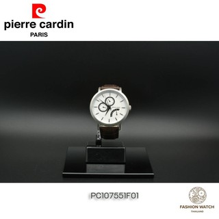 Pierre Cardin นาฬิกา  Silver Men Brown Leather Watch-PC107551F01