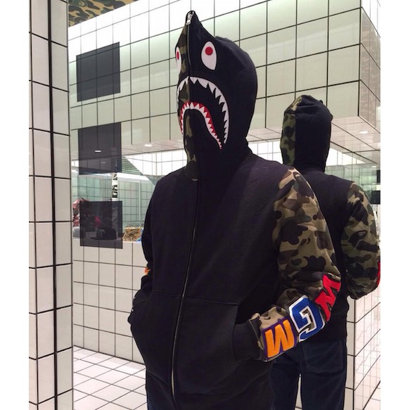 bape hoodie men black