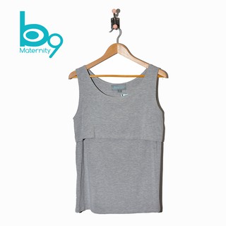 B9 Maternity เสื้อให้นม แขนกุด เทา