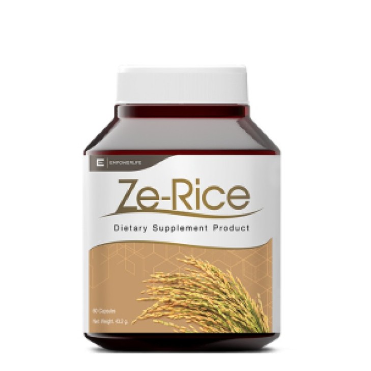 Ze-Rice ซีไรซ์ น้ำมันรำข้าว 60 เม็ด Cold-Pressed Rice Bran Oil, 60 Capsules Ze-Rice