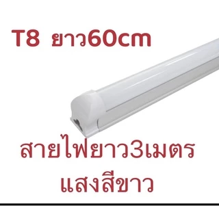 หลอดไฟLED 12V T5-T8 แสงสีขาวพร้อมสายปากคีบยาว3เมตร