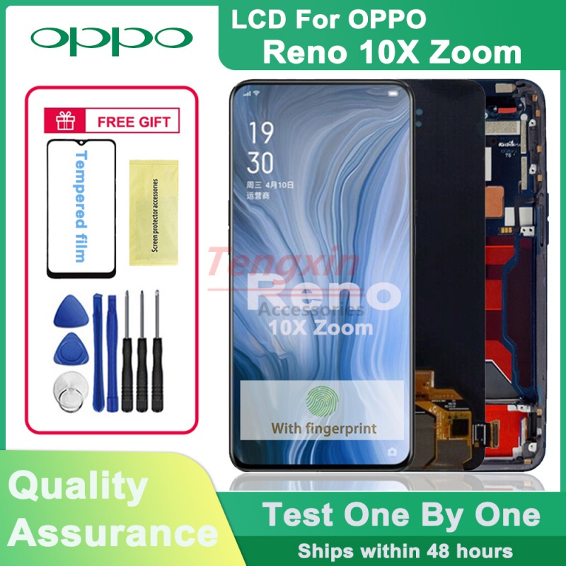 6.6 นิ้ว Super AMOLED จอแสดงผล LCD สําหรับ OPPO Reno 10X ZOOM LCD หน้าจอสัมผัส digitizer สําหรับ 10x