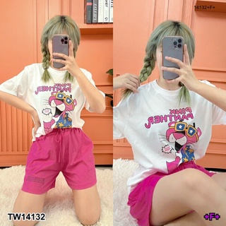 Set 2 ชิ้น เสื้อโอเวอร์ไซส์ + กางเกงขาสั้น Set of 2 pieces, oversized shirt + shorts TT14132