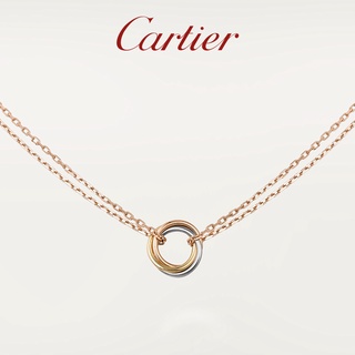 [พร้อมส่ง] Cartier Trinity Series สร้อยคอทองคําขาว สีโรสโกลด์ สามวงแหวน สามสี