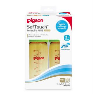 Pigeon ขวดนม PPSU 240 มล. จุกซอฟท์ทัช M แพค 2 ขวด