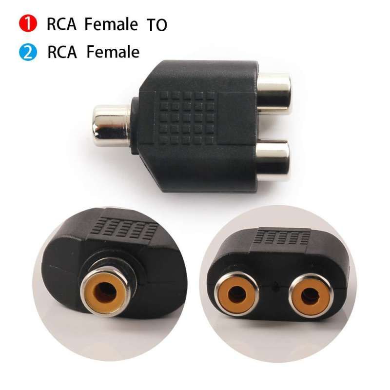 RCA Female To Two RCA Female Audio Heads, RCA F One-Two RCA F Stereo Interconnect Audio Adapter, (RC