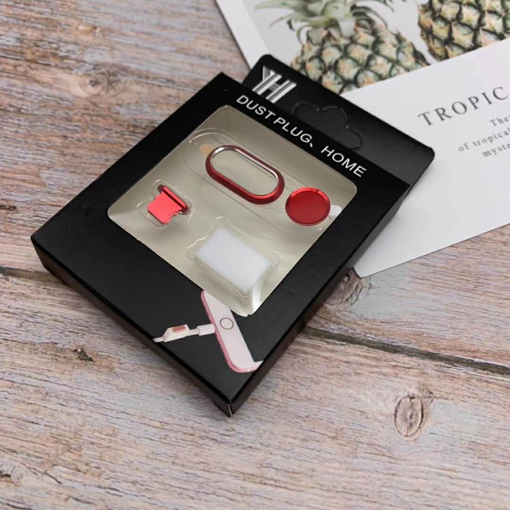 【bigbang1688.th】FB ชุดแหวนครอบเลนส์ ปุ่มโฮม และจุกปิดกันฝุ่น สำหรับ iPhone 6S 6 Plus 7 X Xs Max Xr 1