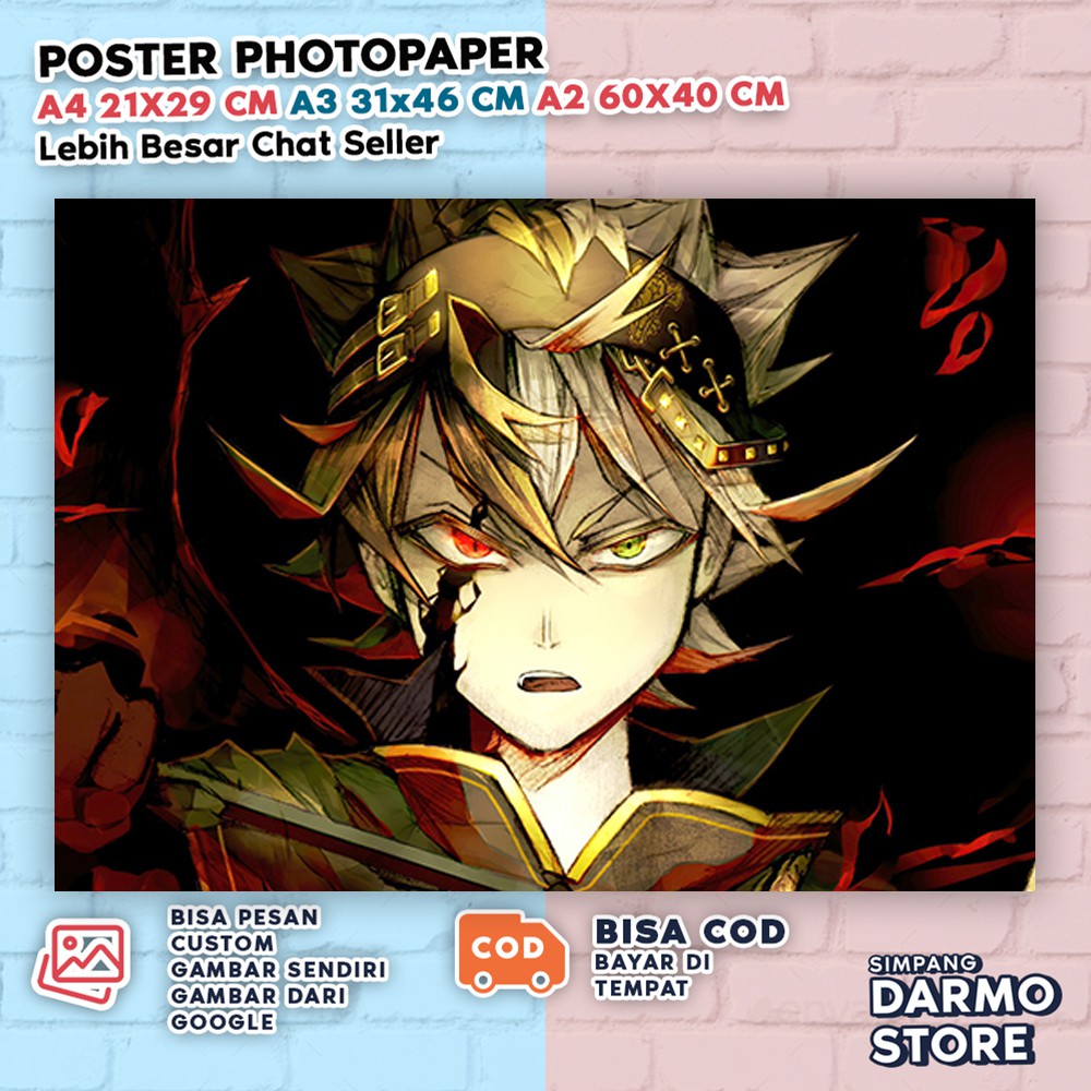 โปสเตอร์อนิเมะ Black Clover Black Bull Asta Noelle Silva Aesthetic bs custom BCLX-90