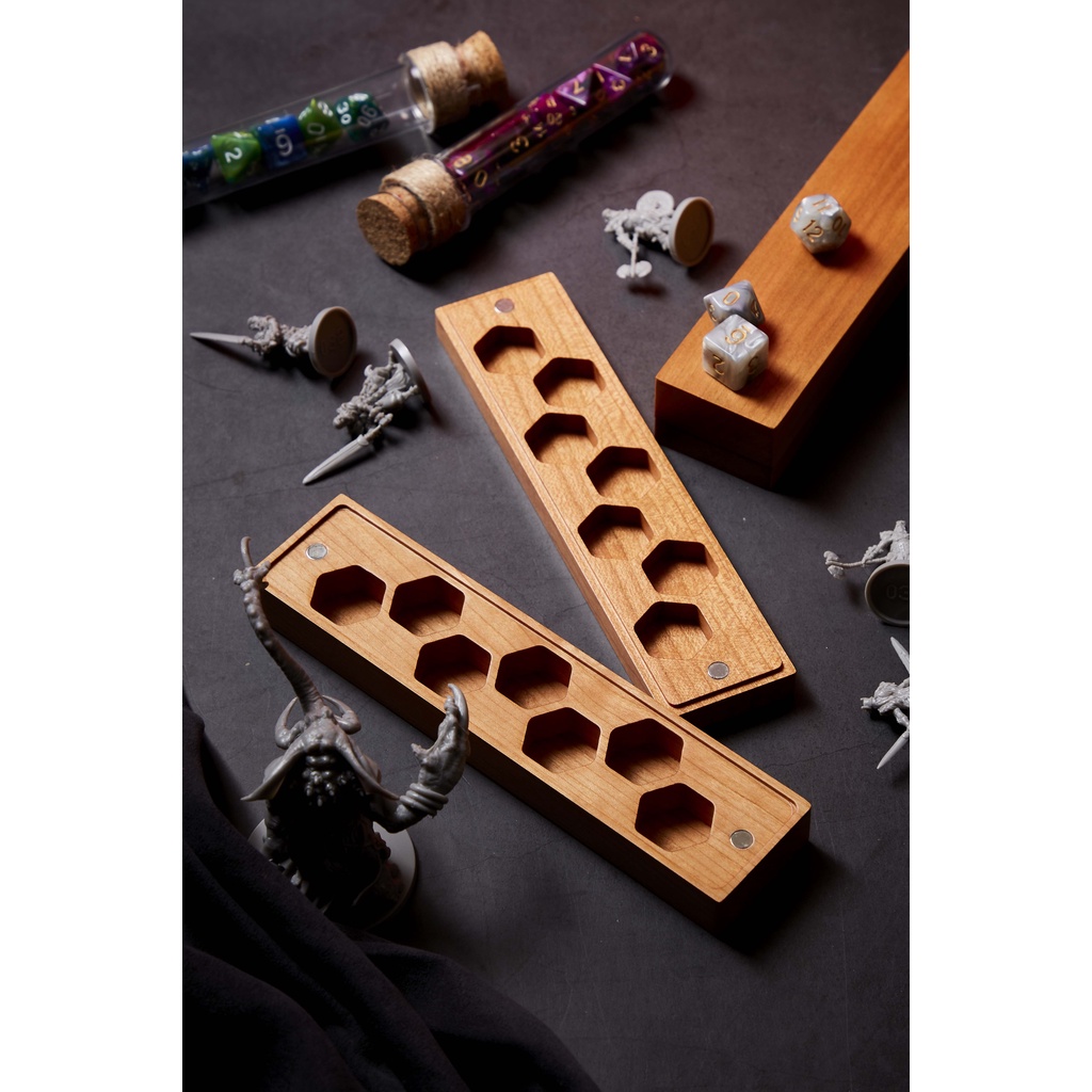Dice Vault DnD NETURAL CHERRY WOOD Dice Vault RPG Dice Set