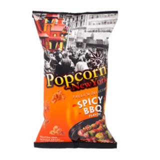 Popcorn New York Spicy BBQ Flavor 60g.ป๊อปคอร์นนิวยอร์กข้าวโพดคั่วรสบาร์บีคิว 60กรัม ขนมขบเคี้ยว ของว่าง ทานเล่น