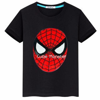 เสื้อยืด Spiderman สีดำ มีไฟกระพริบ