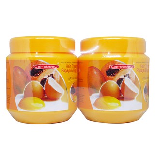 Carebeau Hair Treatment Papaya &amp; Egg Yolk Wax 500 ml. ทรีทเม้นท์ (2ประปุก100บาท)