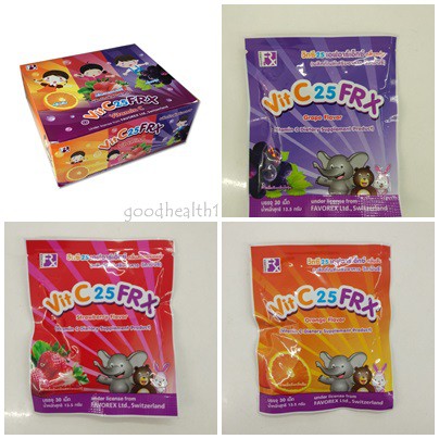 (ยกกล่อง) VIT C FRX วิตามินซี ผลไม้รวม 60 ซอง