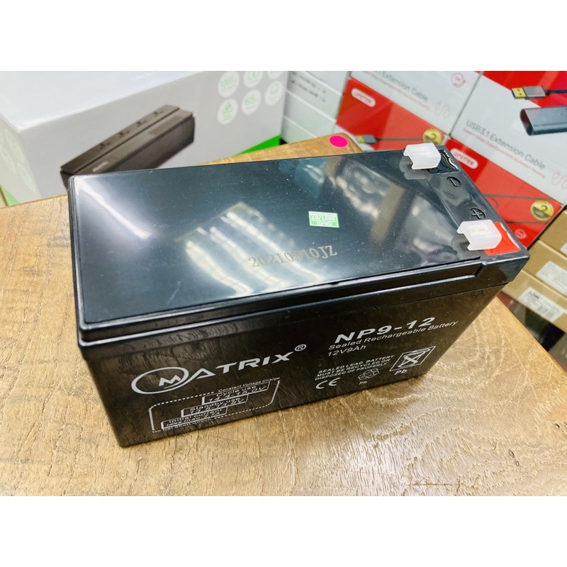 NP9-12 Battery UPS 12V9Ah Matrix แบตเตอรี่ ยูพีเอส 12 โวฟ 9แอมป์ ออกใบกำกับภาษีได้