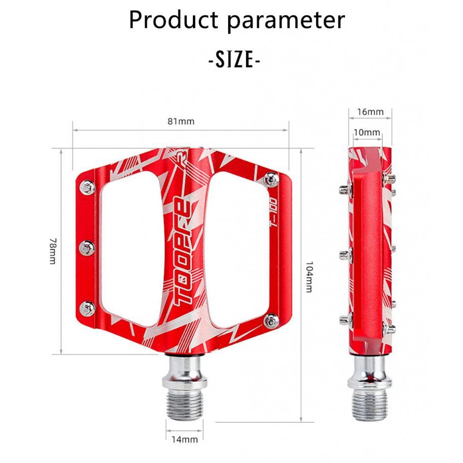 TOOPRE บันไดจักรยานอลูมิเนียมแบริ่ง มีปุ่มกันลื่น 268g/pair - รูปที่ 5
