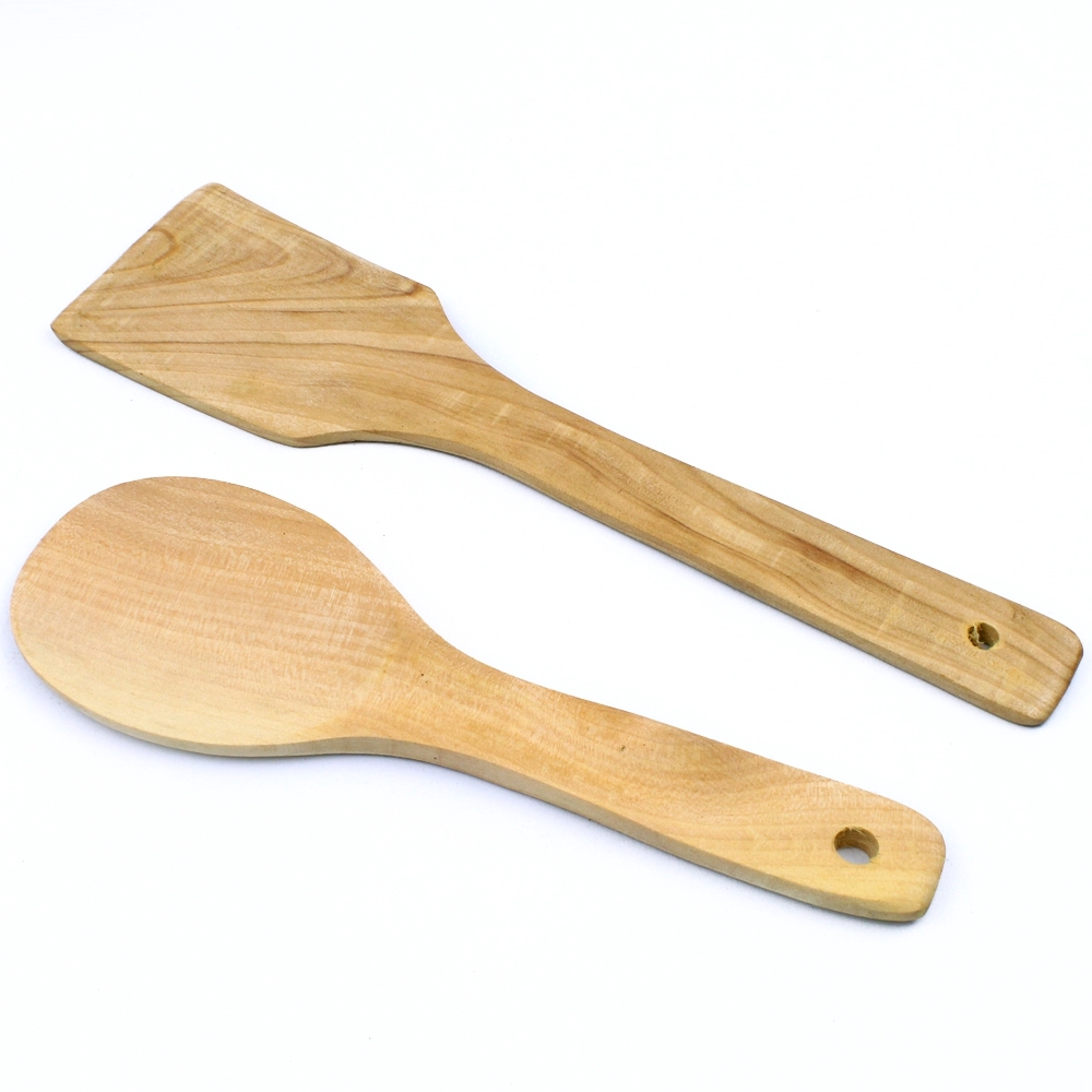 ชุดตะหลิวไม้ ทัพพีไม้ จำนวน 2 ชิ้น  รุ่น 2-wooden-Rice-spoon-05a-june-Beam