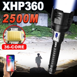 ไฟฉาย LED XHP360 18650 ซูมได้ ชาร์จ Usb สําหรับตั้งแคมป์ ล่าสัตว์