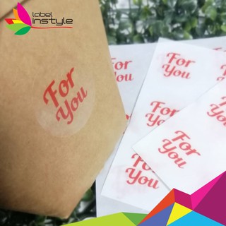 *54 ดวง* สติ๊กเกอร์  For You PPใส เงา กันน้ำ 1 เเพ็ค 54 ดวง