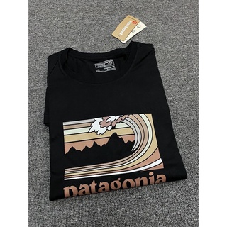 เสื้อยืดแขนสั้น ผ้าฝ้าย พิมพ์ลาย Patagonia แฟชั่นคู่รัก