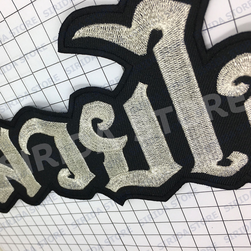 มวยไทย อาร์มปัก สำหรับเย็บติดบน กางเกงมวย อามปัก ผ้าดำขอบปักไดคัท - รูปที่ 4