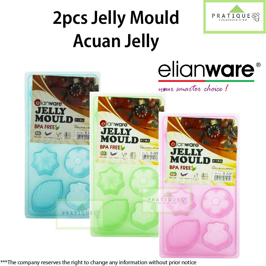 2 ชิ้น Elianware เยลลี่พลาสติก Mould/ Acuan Agar-Agar/ Acuan Jelly/ Acuan Jeli