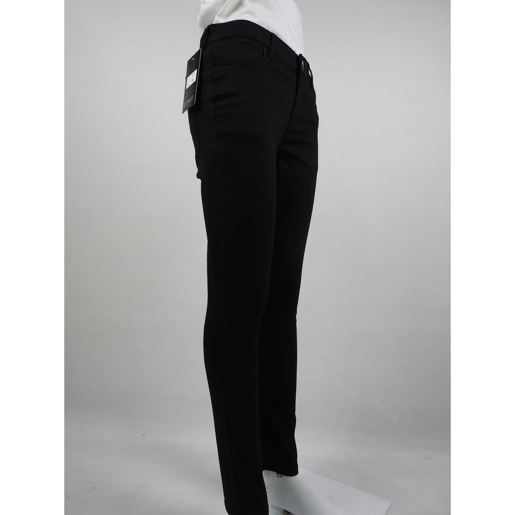 COMET 3374 เดฟดำผ้ายืด Super black ฟอกนุ่มซิลิโคน (ซิป) ใส่ทำงานได้, ใส่ได้ทั้งชายและหญิง