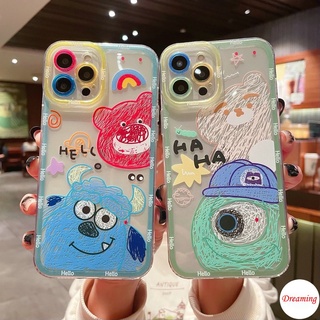 เคสโทรศัพท์มือถือนิ่ม ป้องกันเลนส์ ลาย Hello Monster สีรุ้ง สําหรับ VIVO V23E V23 V21E V21 4G 5G V20 V15 S1 Z1 X50 X60 Pro V9 Youth Y53S Y51 Y51A Y31 2021 Y33S Y21S Y21 Y52 Y72 5G