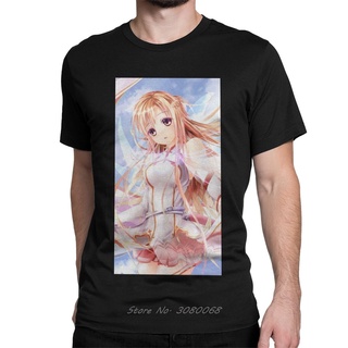 ㏘㏂※เสื้อยืด ผ้าฝ้าย พิมพ์ลายอนิเมะ Sword Art Online Asuna Kirito สไตล์วินเทจ สําหรับผู้ชายS-3XL