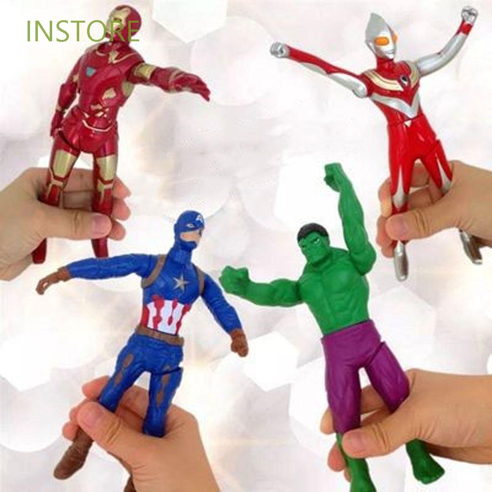 INSTORE Plastic Marvel Avengers 17cm SpiderMan Action Figure Iron Man Figure Toy Captain America Kids Gift Super Hero Dolls Hulk Collection Model