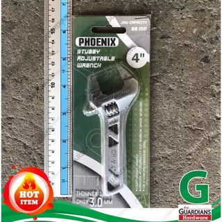 ประแจเลื่อนสั้นพิเศษ PHOENIX(ของแท้) รุ่น CR-V4 ขนาดยาว 4นิ้ว ปากบางแค่ 3.0mm ไขชิ้นงานเล็กๆได้ง่าย Jaw Capacity 25mm