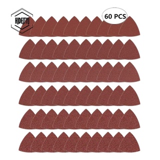 กระดาษทรายสามเหลี่ยมทรงสามเหลี่ยมสําหรับ 3-1/8 นิ้ว 40 60 80 100 120 240 Grits 60 ชิ้น