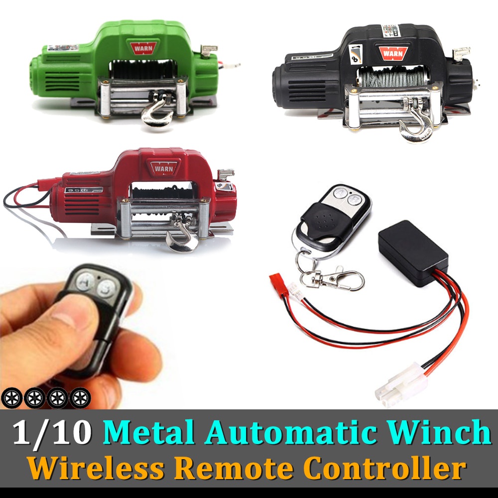 RC โลหะอัตโนมัติ Winch มอเตอร์จําลองรีโมทคอนโทรลไร้สายสําหรับ 1:10 RC Crawler รถ Axial SCX10 Traxxas TRX4 D90Spot