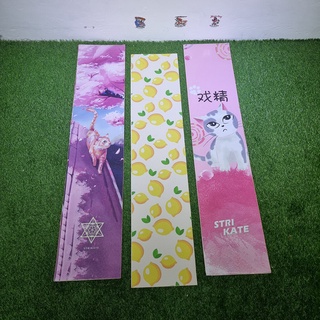 [0303] กระดาษทราย grip tape 122x26cm ลายแมว มะนาว Surf skate longboard