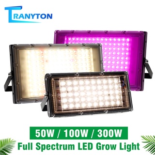 ไฟปลูกต้นไม้ LED Grow Light Full Spectrum 50W 100W 300W ไฟปลูก ฟูลสเปกตรัม กันน้ำ พร้อมปลั๊ก สําหรับปลูกพืชในร่ม เรือนกระจก