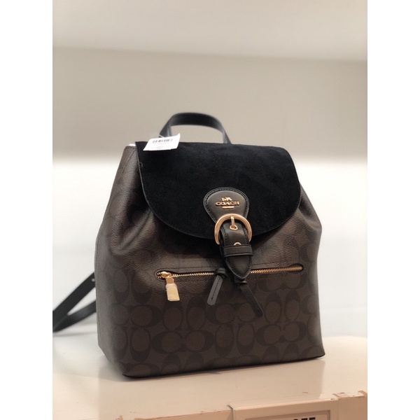 Coach C7251 Kleo Backpack In Signature Canvas In Brown/Black www