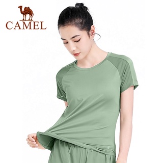 CAMEL เสื้อแจ็คเก็ตผ้าไหมแขนสั้นแห้งเร็วสําหรับผู้หญิง