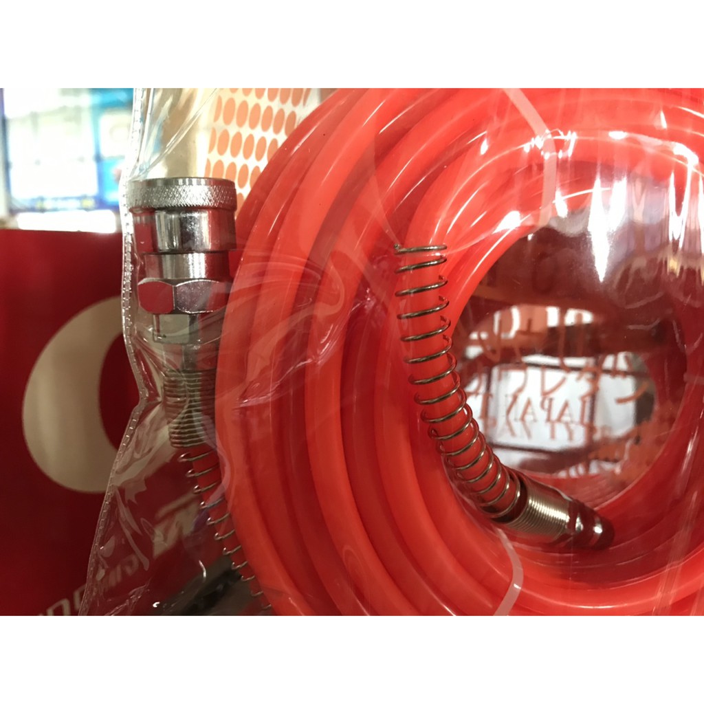 สายลมพร้อมใช้+สปริง E5x8 20m. ส้ม พร้อมหัวคอปเปอร์