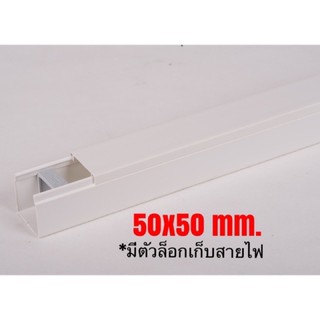 รางเก็บสายไฟ รางทรังกิ้ง 50x50mm. ยาว 2 เมตร Leetech MT5050 (WTE)