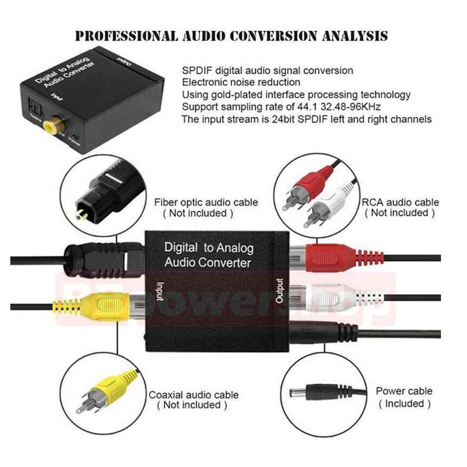 GC0023 ตัวแปลงสัญญาณ Optical / Coaxial เป็น RCA Digital Coaxial To RCA Audio Converter ดิจิตอลตัวแปลงเสียงอะแดปเตอร