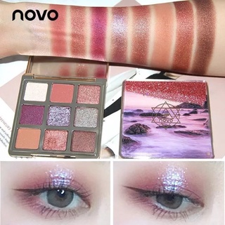 NOVO5256 Mirage quicksand eye shadow plate อายแชโดว์พาเลทตู้น้ำ 9 เฉดสีในตลับเดียว