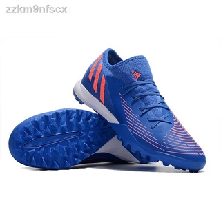 Adidas299 Predator Edge รองเท้าฟุตบอลชาย 3 สนามฟุตบอล TF Blue ต่ำ