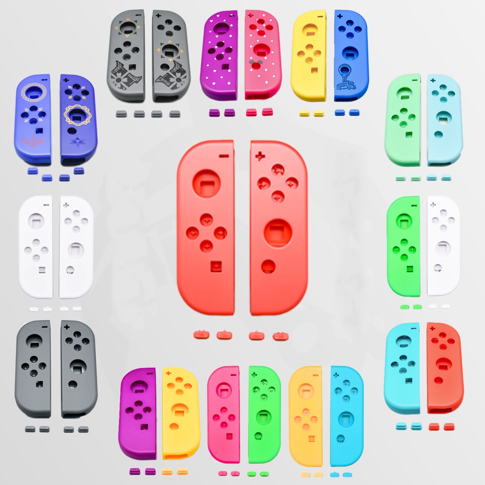 ฝาครอบเคส Faceplate แบบเต็มเข้ากันได้กับสวิตช์ตัวควบคุม OLED Joy-Con เปลือกหอยพร้อมปุ่ม SL SR