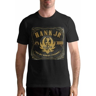 เสื้อยืดครอปเสื้อยืดคอกลม พิมพ์ลาย Hank Williams Jr สไตล์วินเทจ สําหรับผู้ชายS-5XL