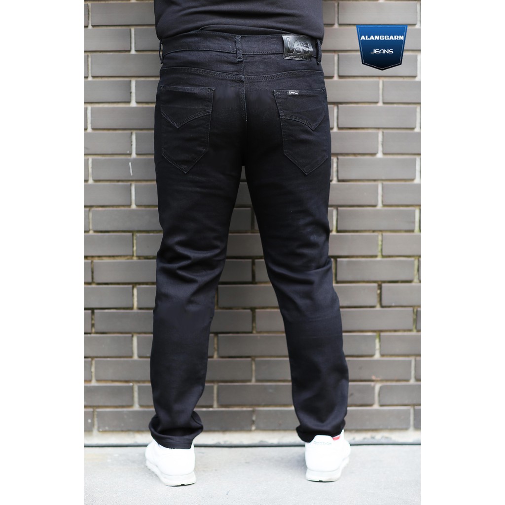 กางเกงยีนส์ชายอ้วน กางเกงยีนส์ชาย กางเกงขาเดฟ 507 JUMBO SIZE28 -44 สีซุปเปอร์แบล๊ค-ผ้ายีนส์ยืด ทรงเดฟ (เป้าซิป)